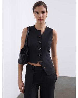 SÉLONE Calin Asymmetric Tie Vest - Black