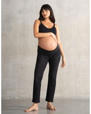 Seraphine Slim-Leg Organic Under Bump Maternity Jeans - Black