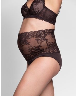 Seraphine Over Bump Lace Maternity Brief - Brown