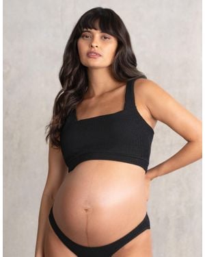 Seraphine Textured Maternity Bikini Top - Black