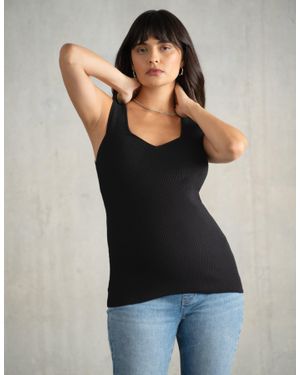 Seraphine Knitted Maternity Vest Top - Black