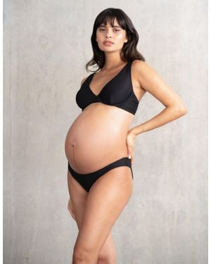 Seraphine Textured Under Bump Maternity Bikini Brief - Black