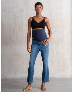 Seraphine Slim-Leg Over Bump Maternity Jeans - Blue