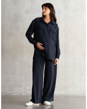 Seraphine Wide-Leg Maternity Trouser - Blue