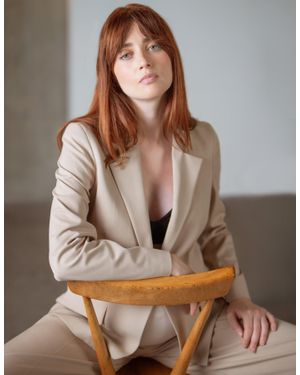 Seraphine Tailored Maternity Blazer - Brown