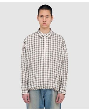 Beams Plus Half Zip Pullover Shirt - White