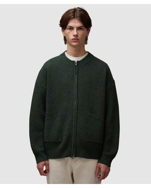 FRIZMWORKS Wool Deck Zip Up Cardigan (Forest - Green