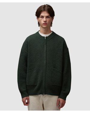 FRIZMWORKS Wool Deck Zip Up Cardigan (Forest - Green