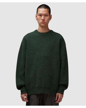 FRIZMWORKS Patch Round Pullover Knit Sweater (Forest - Green