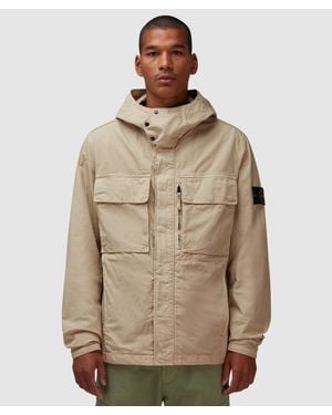 Stone Island Canvas Weave Utility Parka Jacket (Desert - Natural