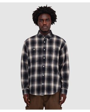 Cafe Mountain Brushed Check Workers Shirt (Sundown - Grey