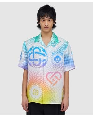 CASABLANCA Halftone Logo Short Sleeve Shirt - Blue