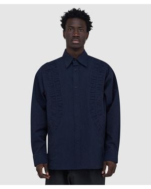 SAGE NATION Fossil Stripe Shirt Stripe - Blue