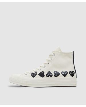 COMME DES GARÇONS PLAY X Converse Multi Heart Chuck Taylor '70 Hi Trainer (Milk//Egret - Multicolour