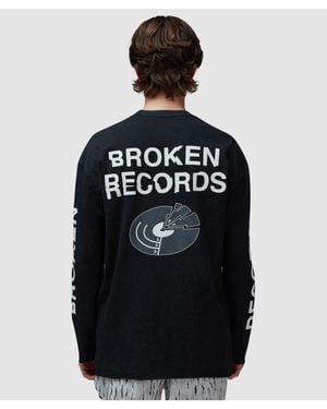 OVER OVER Easy Long Sleeve Broken Records T-Shirt - Black