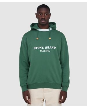 Stone Island Marina Fleece Garment Dyed Hoodie (Quartz - Green