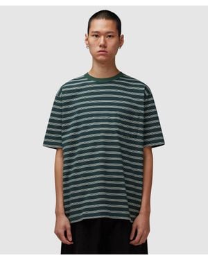Beams Plus Pocket Pin Stripe T-Shirt - Green