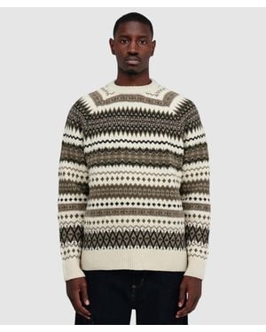 Barbour Hase Brushed Fair Isle Jumper (Whisper - Natural