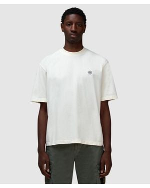 Stone Island Logo T-Shirt (Ivory - White