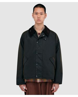 Barbour Oversized Transport Wax Jacket - Black