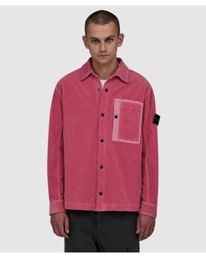 Stone Island Organic Cotton Corduroy 800 Shirt - Red