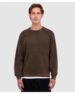 Dime Wave Knit Jumper - Brown