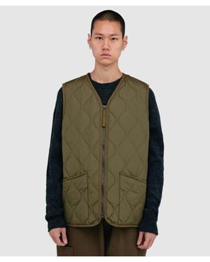 Taion Military V-Neck Down Gilet Vest (D - Green