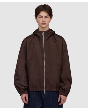 Cole Buxton Hooded Nylon Windbreaker - Brown