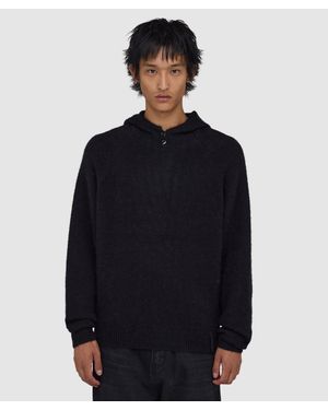 Observe Alpaca Button Hoodie - Blue