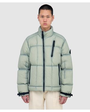 Stone Island Seam Faded Tela Down Jacket (Sage - Green