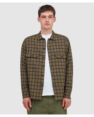 Universal Works Bang Check Utility Shirt - Brown