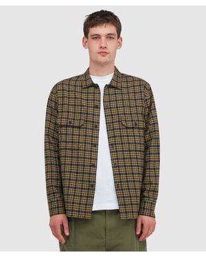 Universal Works Bang Check Utility Shirt - Brown