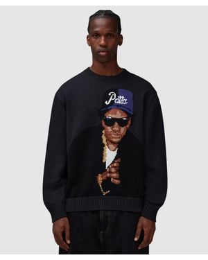 PATTA Old School Knitted Jumper - Blue