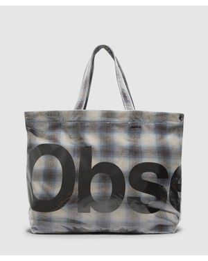 Observe Plaid Cross Body Tote Bag - Grey