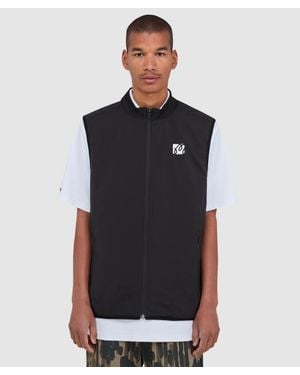 Malbon Golf Performance Ribbed Panel Gillet - Black