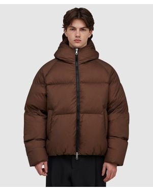 Cole Buxton Hooded Down Jacket - Brown