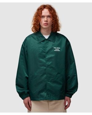 Drole de Monsieur Slogan Coach Jacket (Dark - Green