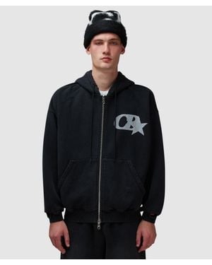 Cole Buxton Lightweight Distressed Zip Hoodie (Vintage - Black