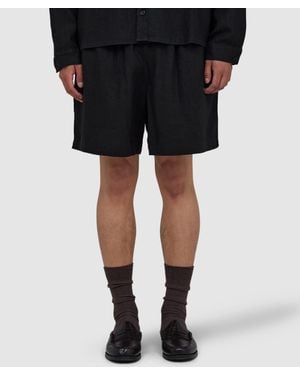 MKI Miyuki-Zoku Linen Wide Leg Short - Black