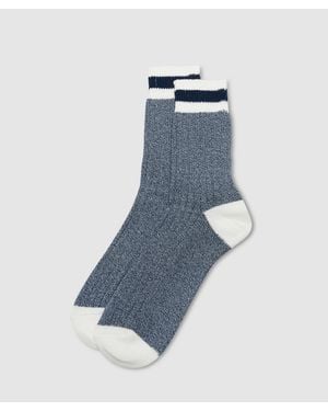 Anonymous Ism Tuck Cuff Stripe Crew Sock - Blue