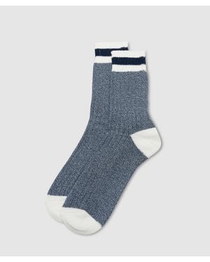 Anonymous Ism Tuck Cuff Stripe Crew Sock - Blue