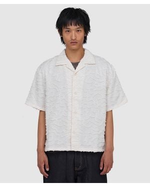 MKI Miyuki-Zoku Jacquard Fringe Vacation Shirt (Bone - White