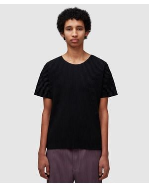 Homme Plissé Issey Miyake Basic Pleats T-Shirt - Black