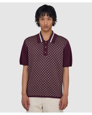 Drole de Monsieur Cravate Jacquard Polo Shirt (Dark - Purple