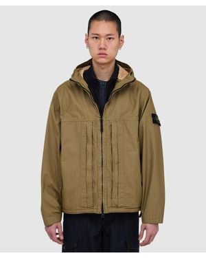 Stone Island Double-Coated Cotton Ripstop Short Parka (Military - Green
