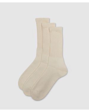Healthknit 3 Pack Crew Sock - White