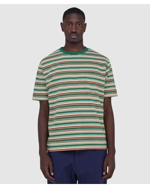 Beams Plus Multi Stripe Pocket T-Shirt - Green