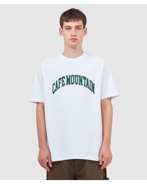 Cafe Mountain College Logo T-Shirt (Natural And Ivy - White