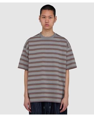Beams Plus Stripe T-Shirt - Grey