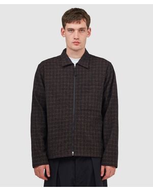 Universal Works Cedar Check Zip Overshirt - Black